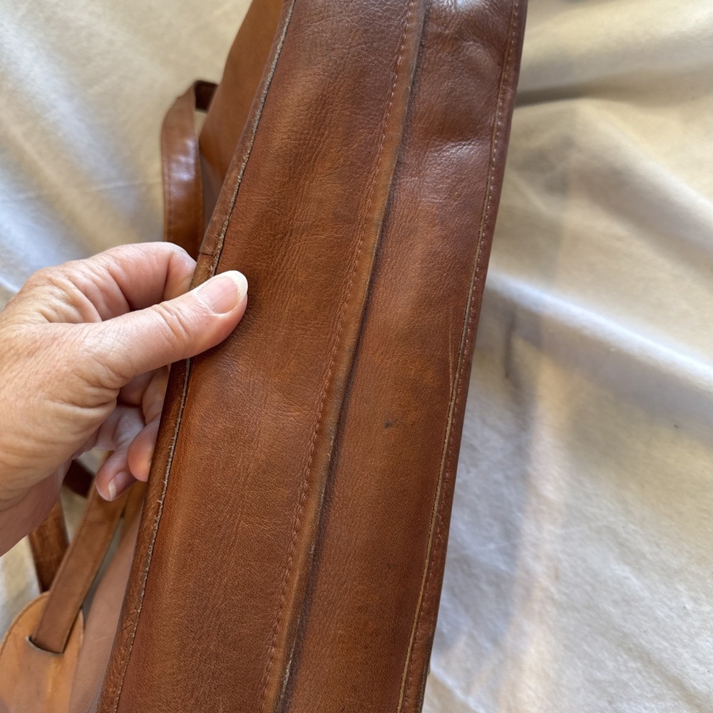Vintage Geoffrey Beene GB Leather Messenger College Carry On Travel Briefcase - Picture 12 of 14